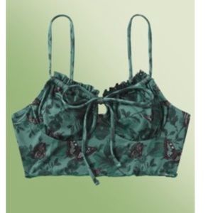 Build in bra bustier crop top butterfly